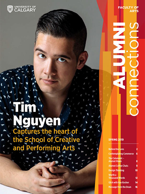 Cover of 2019 Alumni Connections insert featuring Tim Nguyen