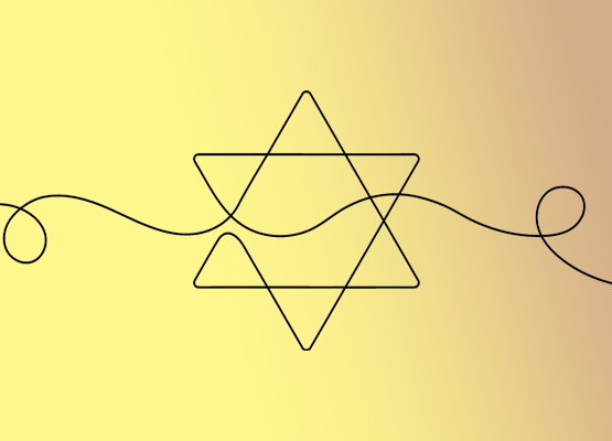 Line drawing of a Star of David. Adobe Stock illustration.