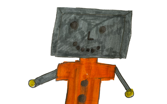 child drawing of robot