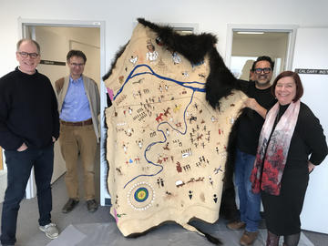 CIH group with artist Adrian Stimson and the map