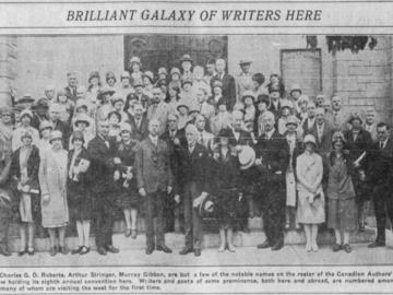 Group photo of 1928 writer's convention attendees