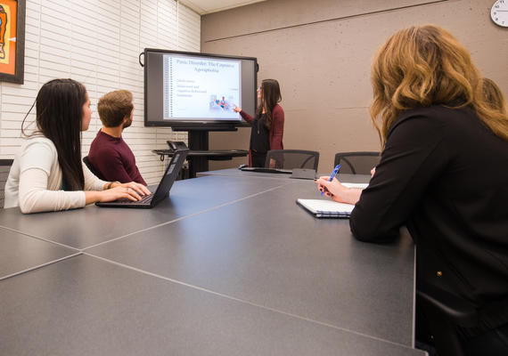 Students in one of the Psychology Clinic Rooms