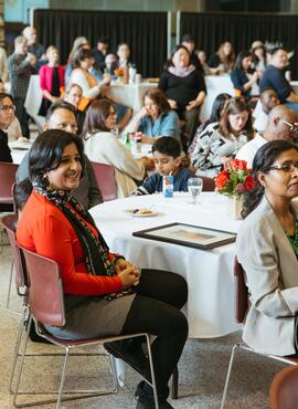 People looking at the stage 