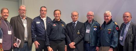 line up of professors and retired fighter pilots