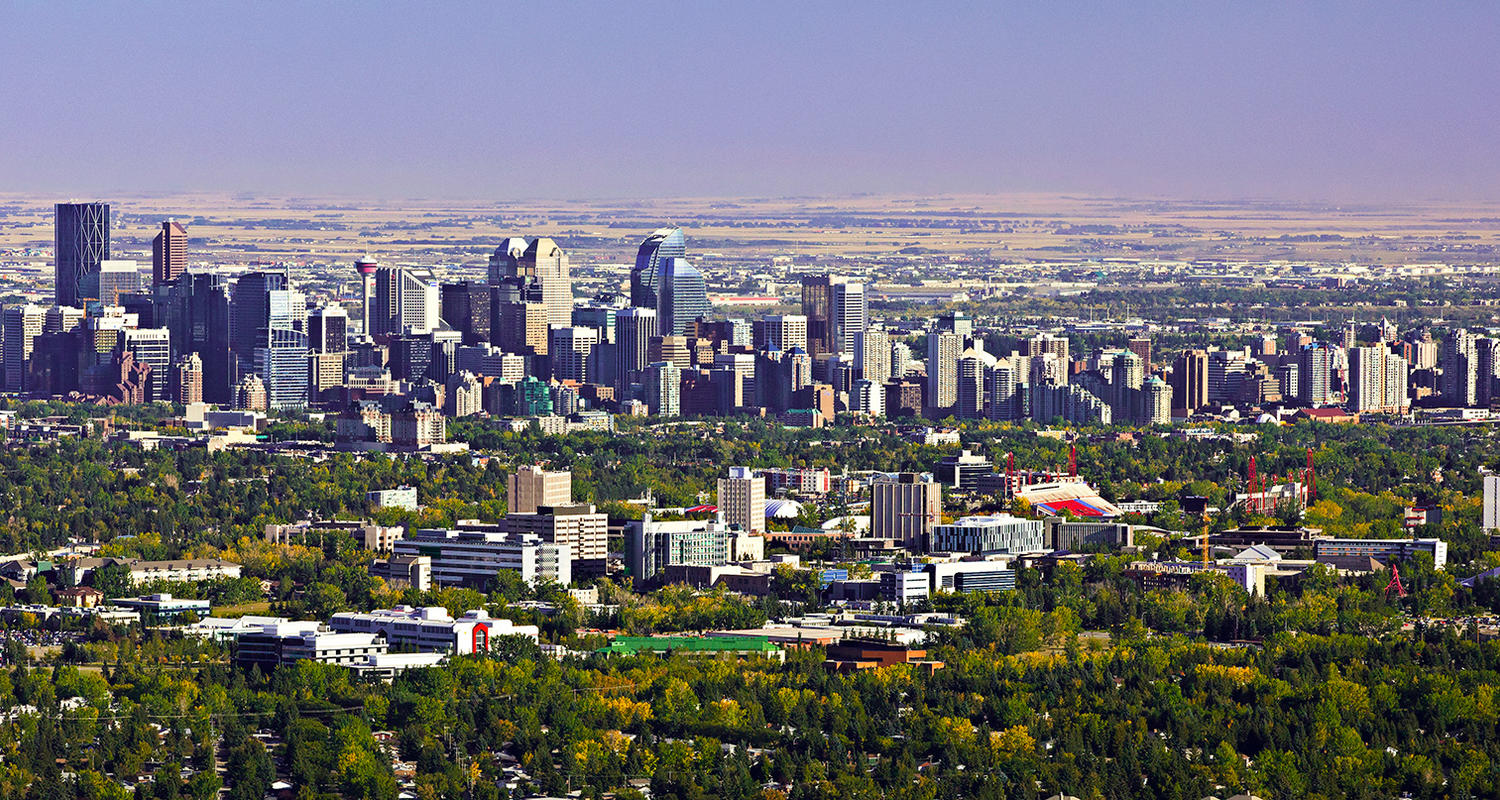 UCalgary and Downtown Calgary Aerial View