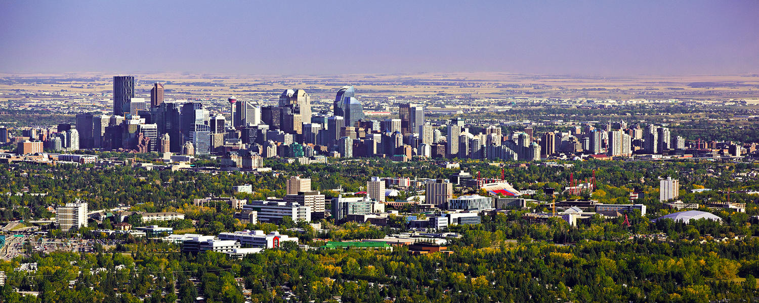 UCalgary and Downtown Calgary Aerial View