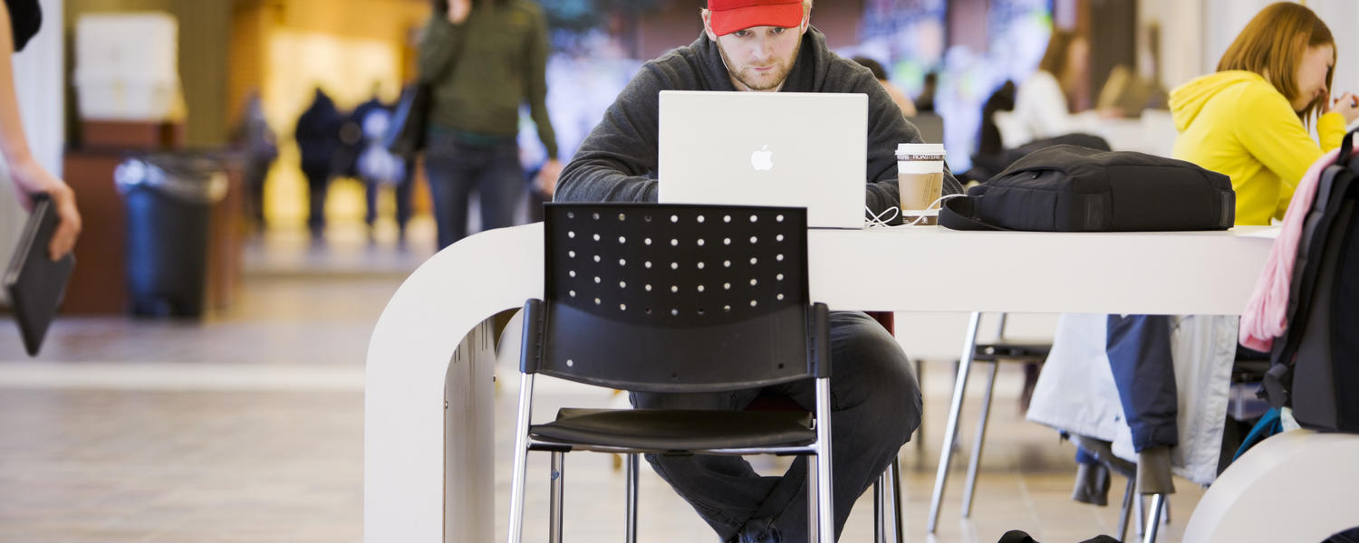 Student working on their laptop