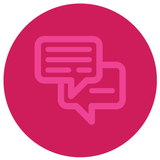 Pink chatbox icon