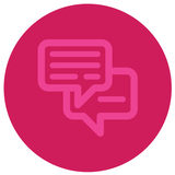 Pink chatbox icons