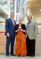 Award winner Valerie Pruegger with Dean Sigurdson and AVP Sclafani