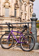 Mountain Bike in a Bridge, Berlin, Stock image