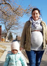 Pregnant mom and her child