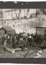 "Logging at Blairmore, Alberta.", [ca. 1900-1905] (CU1229519) by Photographer Unknown. Courtesy of Libraries and Cultural Resources Digital Collections, University of Calgary