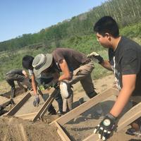 High school students participate in an archaeology excavation of the Cluny Fortified Village as part of the University of Calgary's Program for Public Archaeology and its Aboriginal Youth Engagement Program.