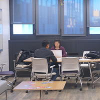Students study in the French Centre