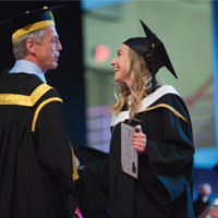 Shaking hands at convocation