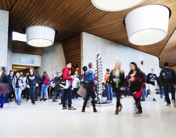 Students in Science Theatres in a blur of motion
