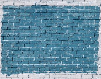 Blue brick wall