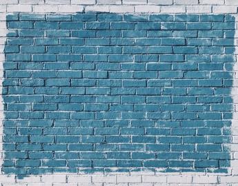 Blue brick wall